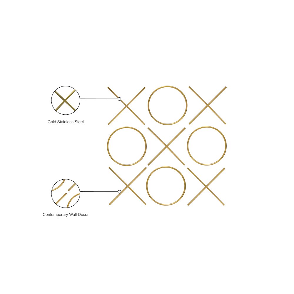 XOXO Gold Stainless Steel Wall Decor