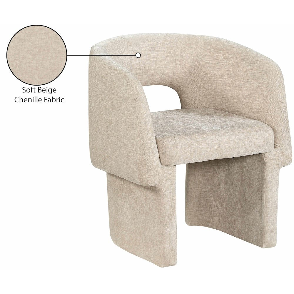 Emmet Beige Chenille Fabric Dining Chair / Accent Chair