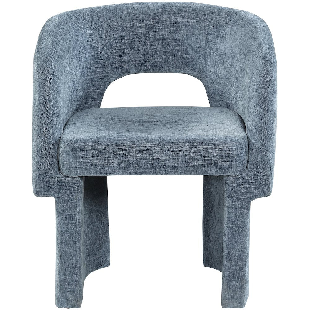 Emmet Light Blue Chenille Fabric Dining Chair / Accent Chair