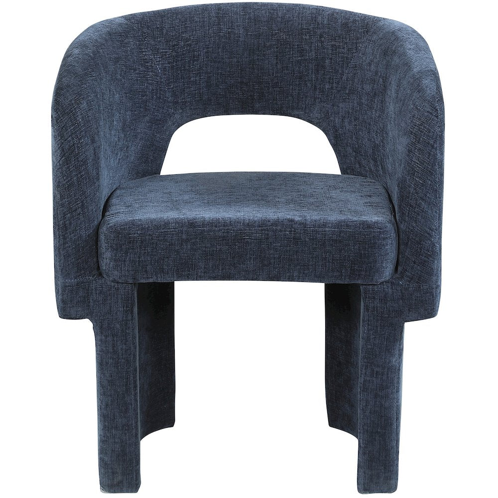 Emmet Navy Chenille Fabric Dining Chair / Accent Chair