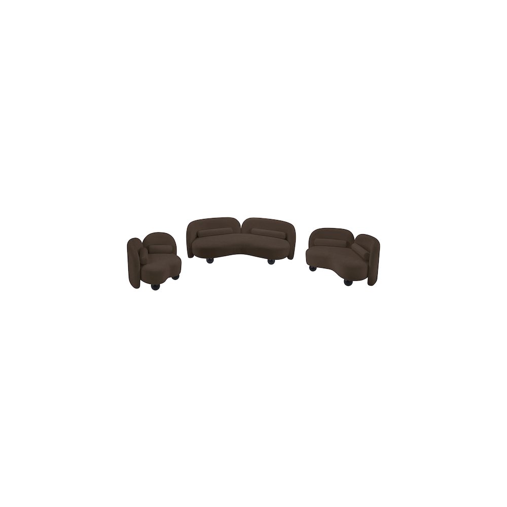 Daphne Brown Chenille Fabric Loveseat
