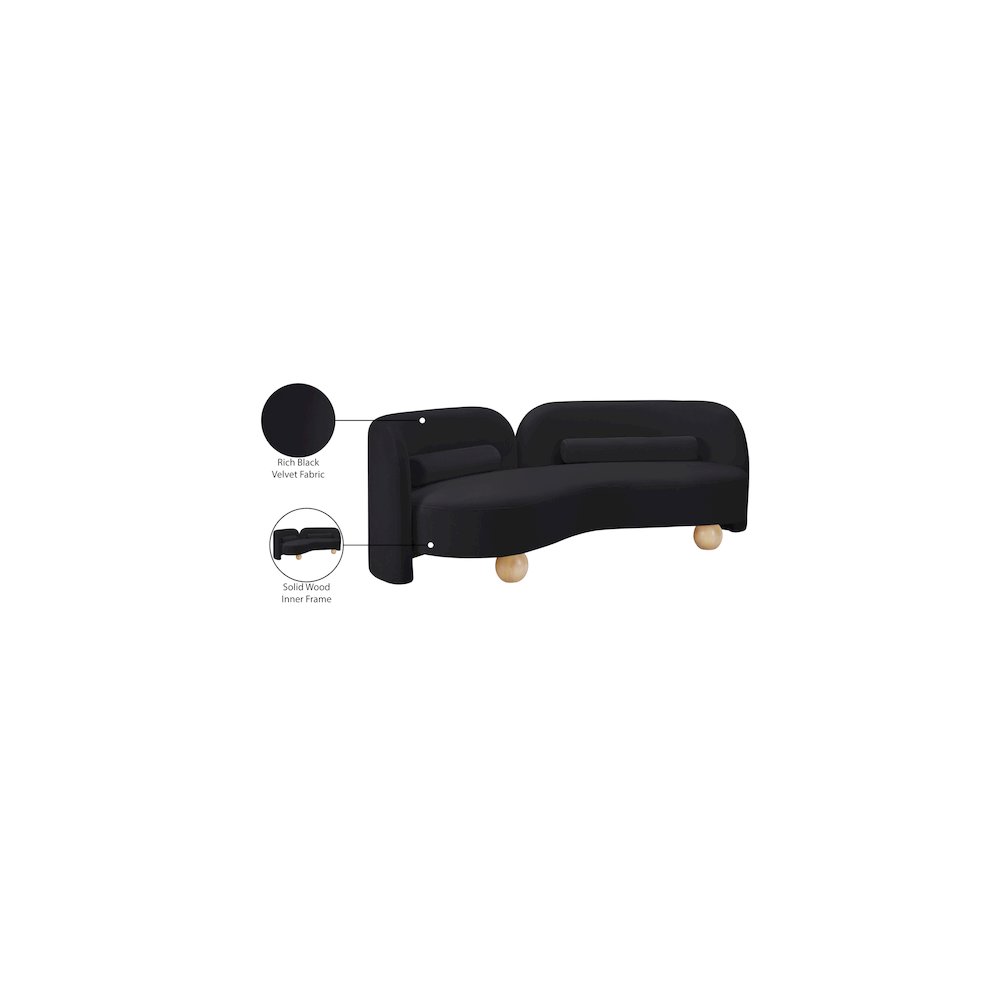 Daphne Black Velvet Sofa