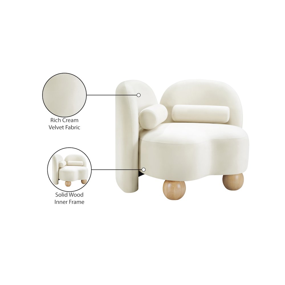 Daphne Cream Velvet Chair