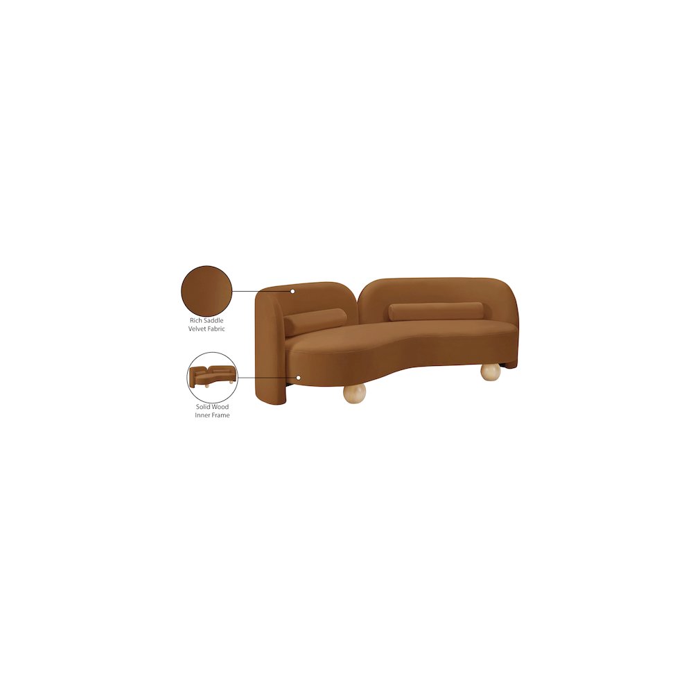 Daphne Saddle Velvet Sofa