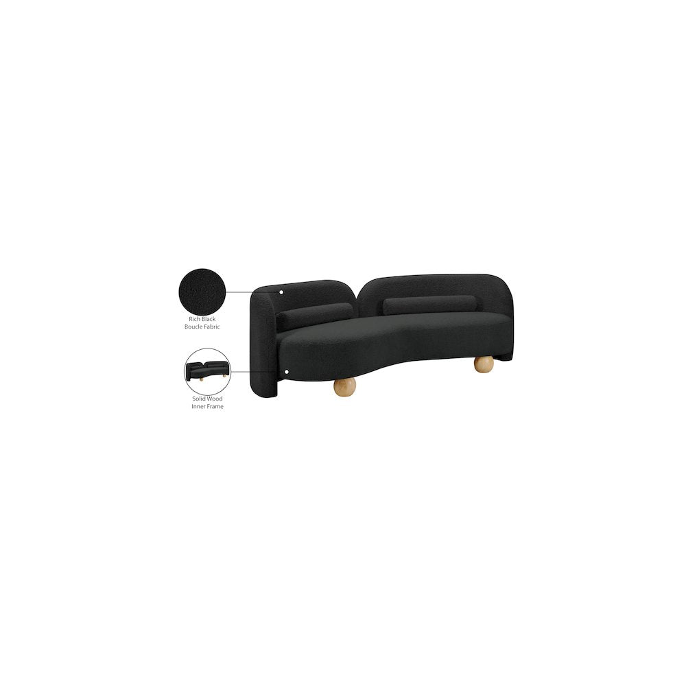 Daphne Black Boucle Fabric Sofa