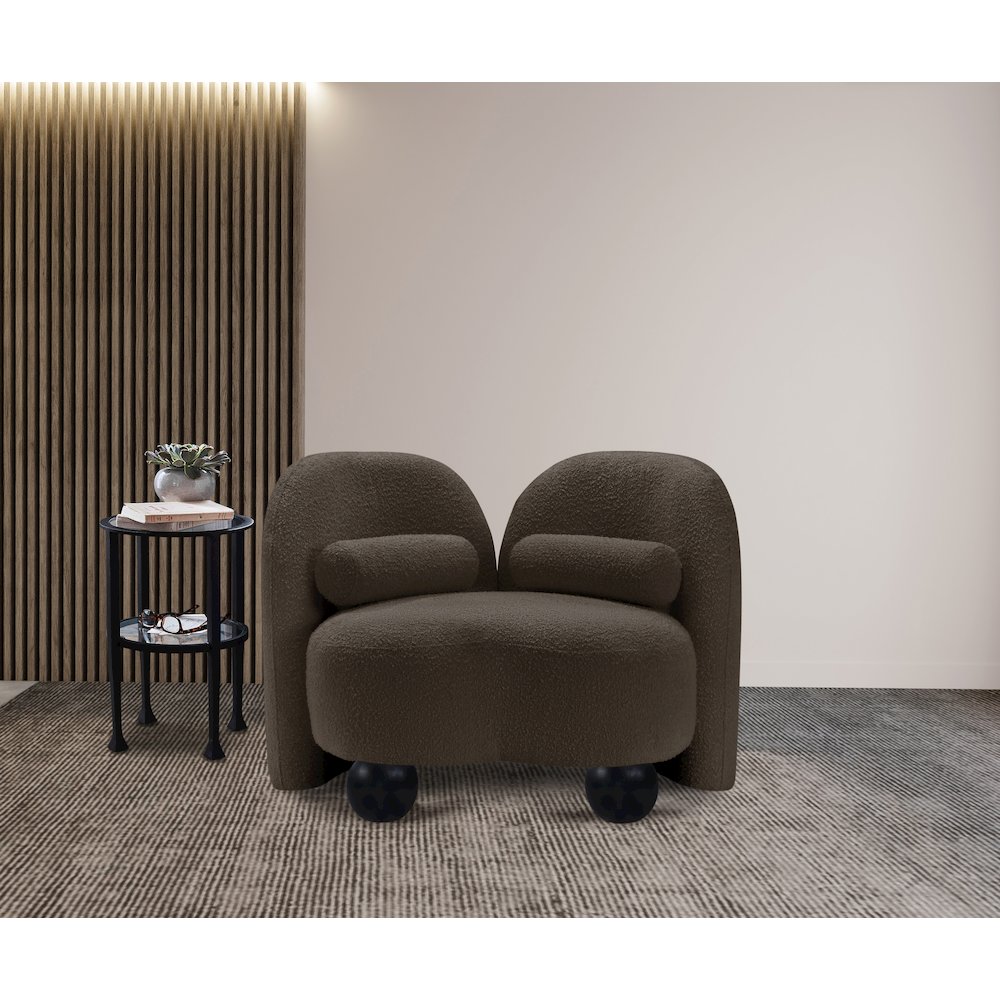 Daphne Brown Boucle Fabric Chair