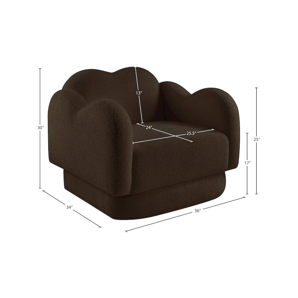 Bloom Brown Teddy Fabric Chair