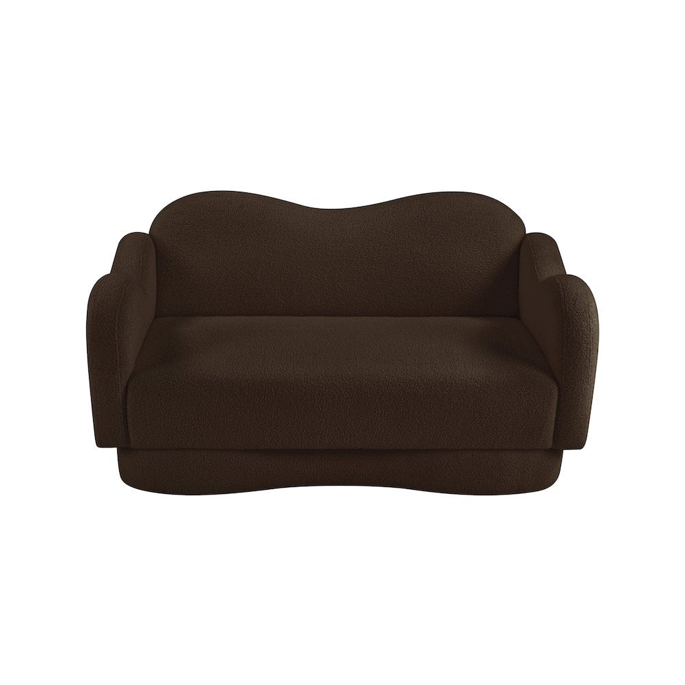 Bloom Brown Teddy Fabric Loveseat