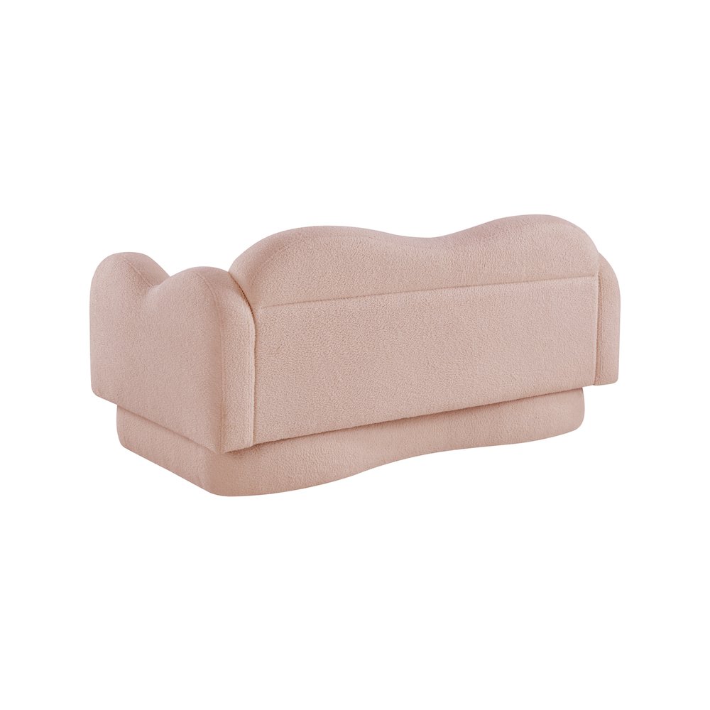 Bloom Pink Teddy Fabric Loveseat