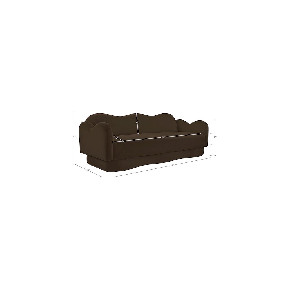 Bloom Brown Velvet Sofa