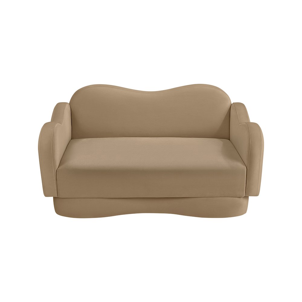 Bloom Camel Velvet Loveseat