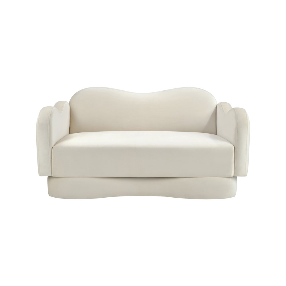 Bloom Cream Velvet Loveseat