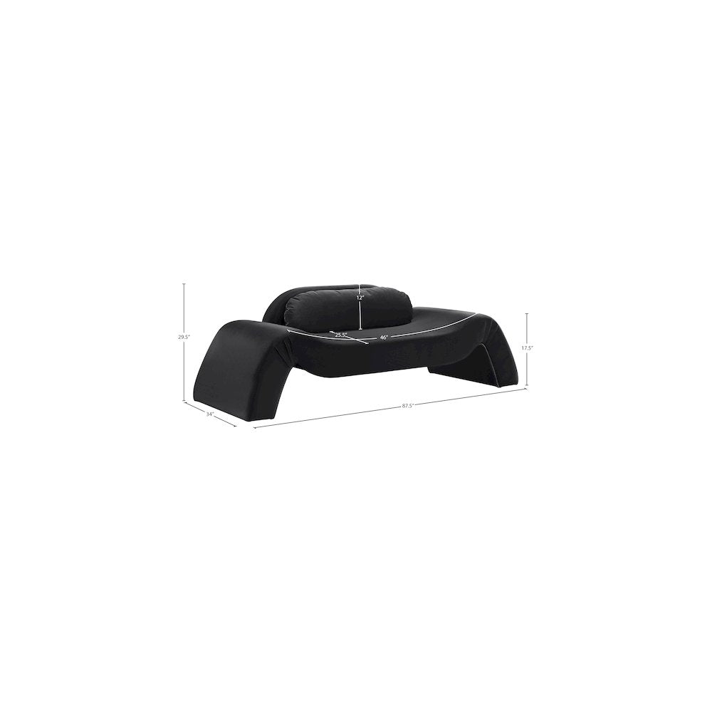 Austin Black Velvet Loveseat