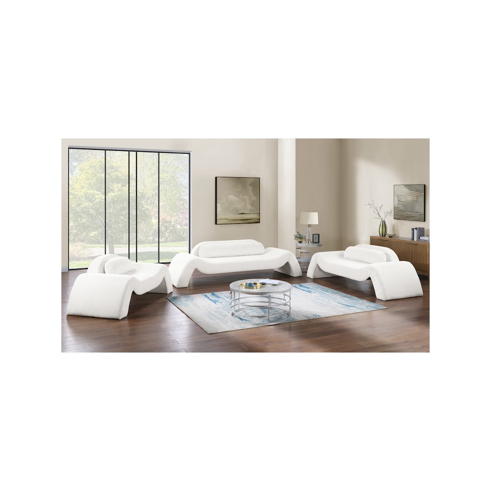 Austin Cream Corduroy Fabric Loveseat