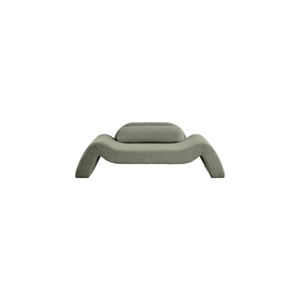 Austin Green Corduroy Fabric Loveseat