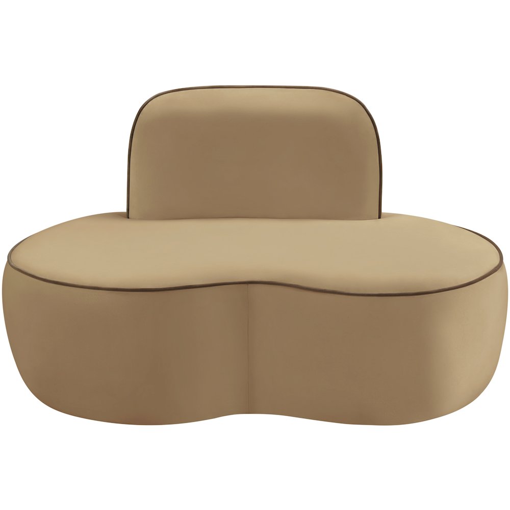 Swerve Beige Velvet Upholstered Chair