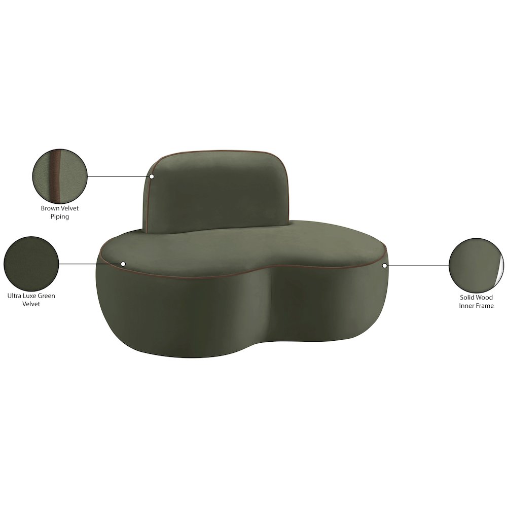 Swerve Green Velvet Upholstered Chair