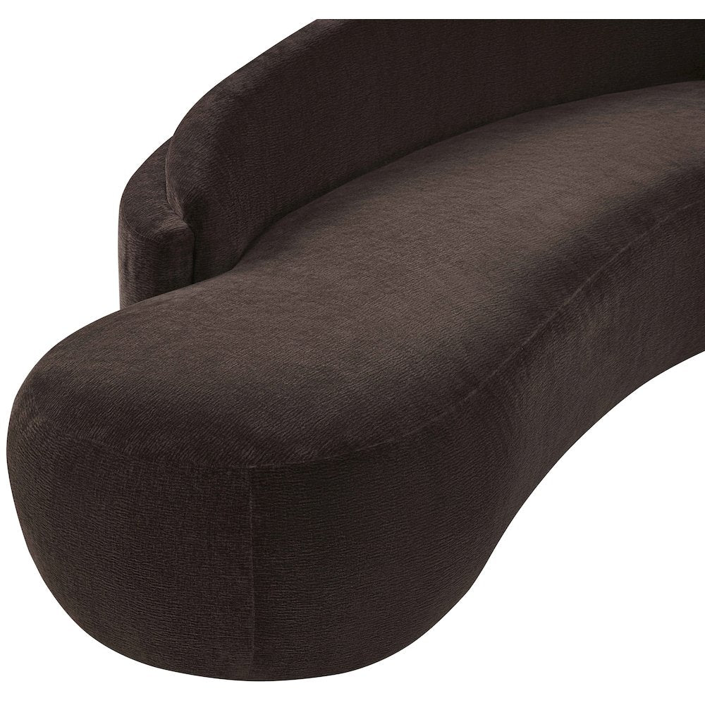 Caspian 79" Brown Chenille Fabric Upholstered Loveseat