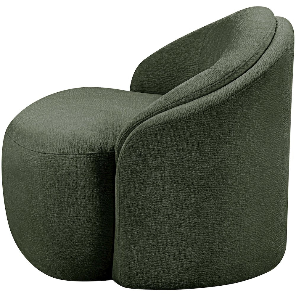 Caspian Green Chenille Fabric Upholstered Chair