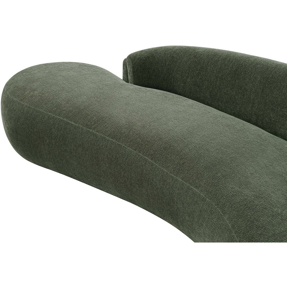 Caspian 101" Green Chenille Fabric Upholstered Sofa
