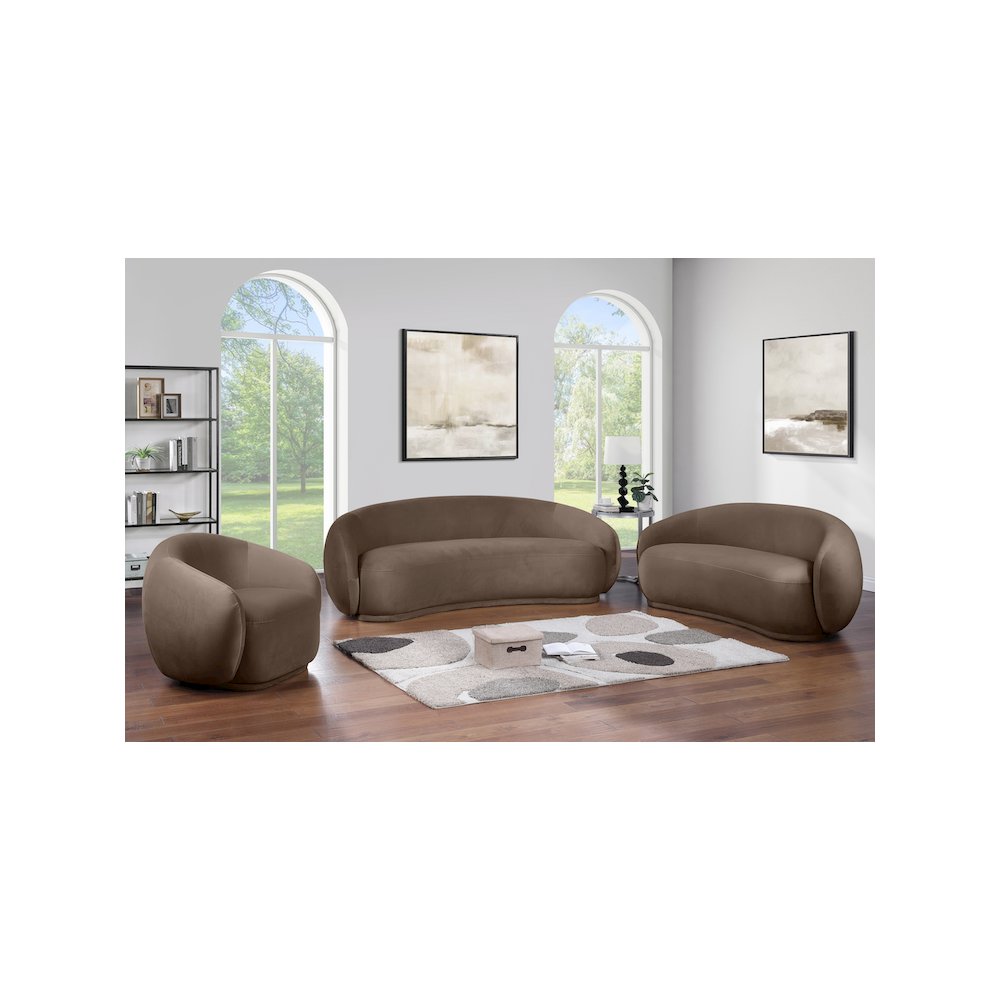 Emery Brown Velvet Loveseat