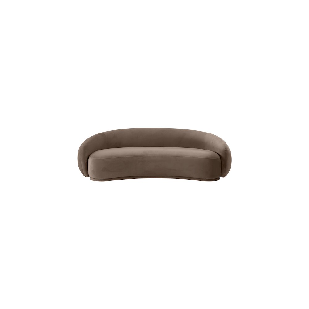 Emery 93" Brown Velvet Upholstered Sofa