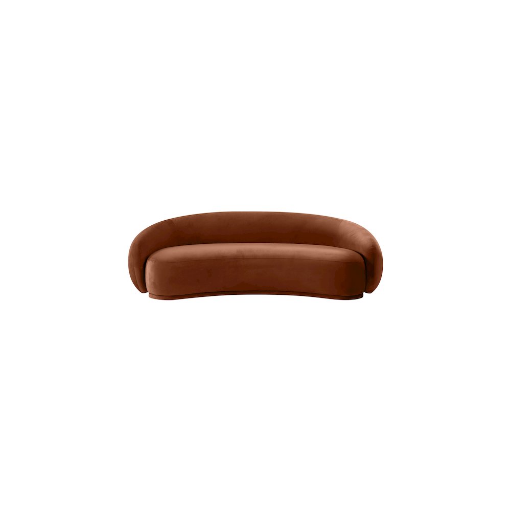 Emery 93" Cognac Velvet Upholstered Sofa