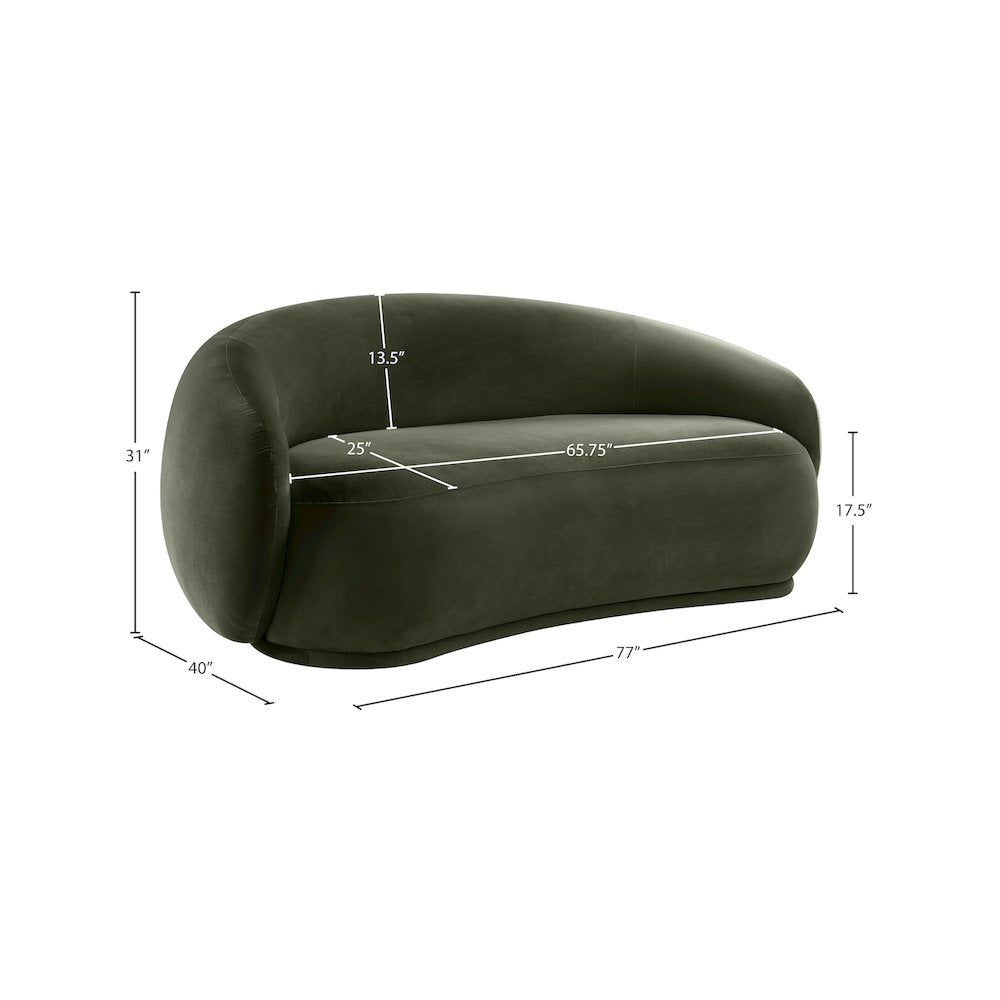 Emery Green Velvet Loveseat