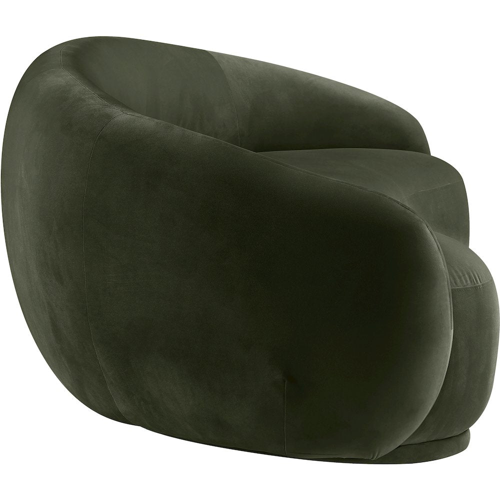 Emery 93" Green Velvet Upholstered Sofa