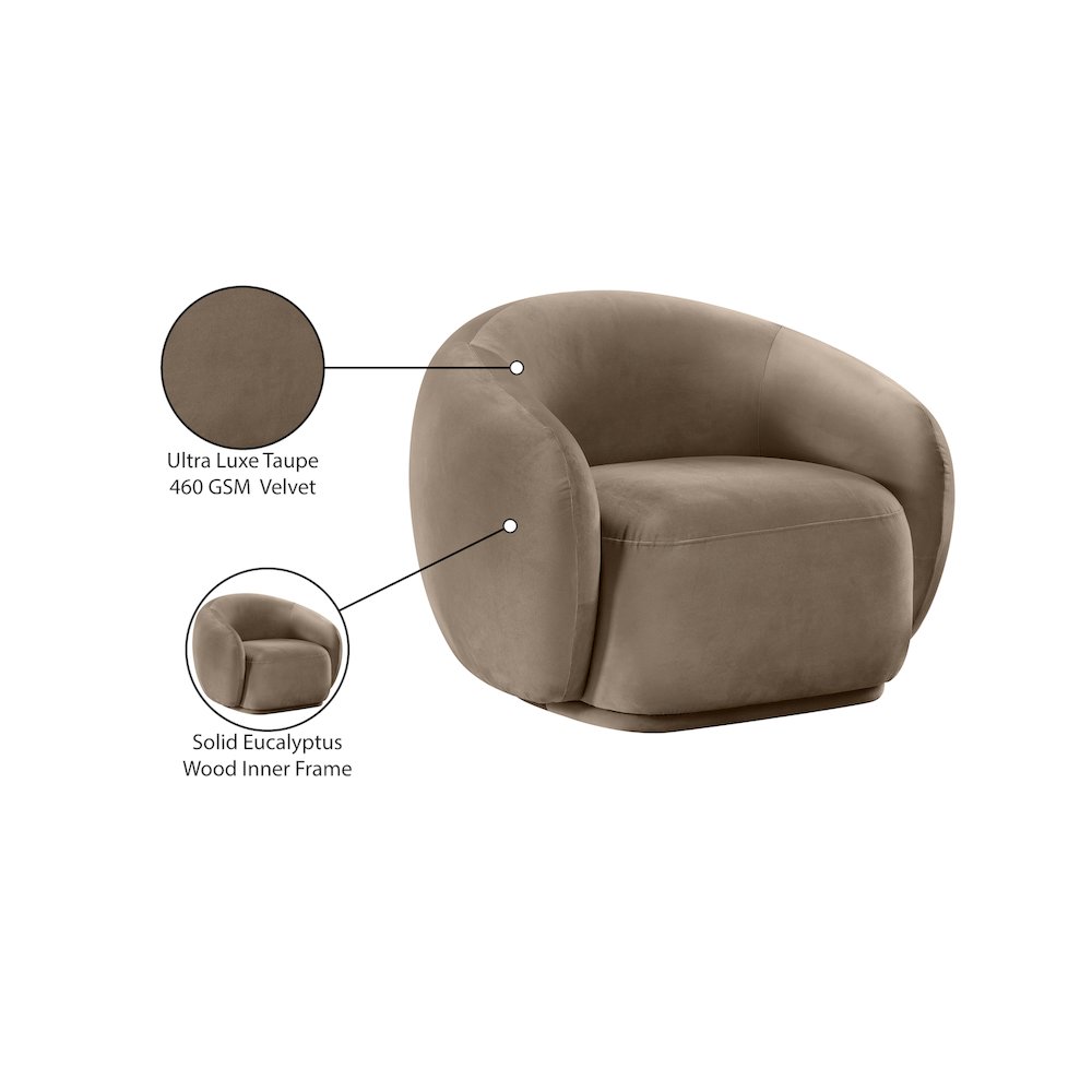 Emery Taupe Velvet Chair