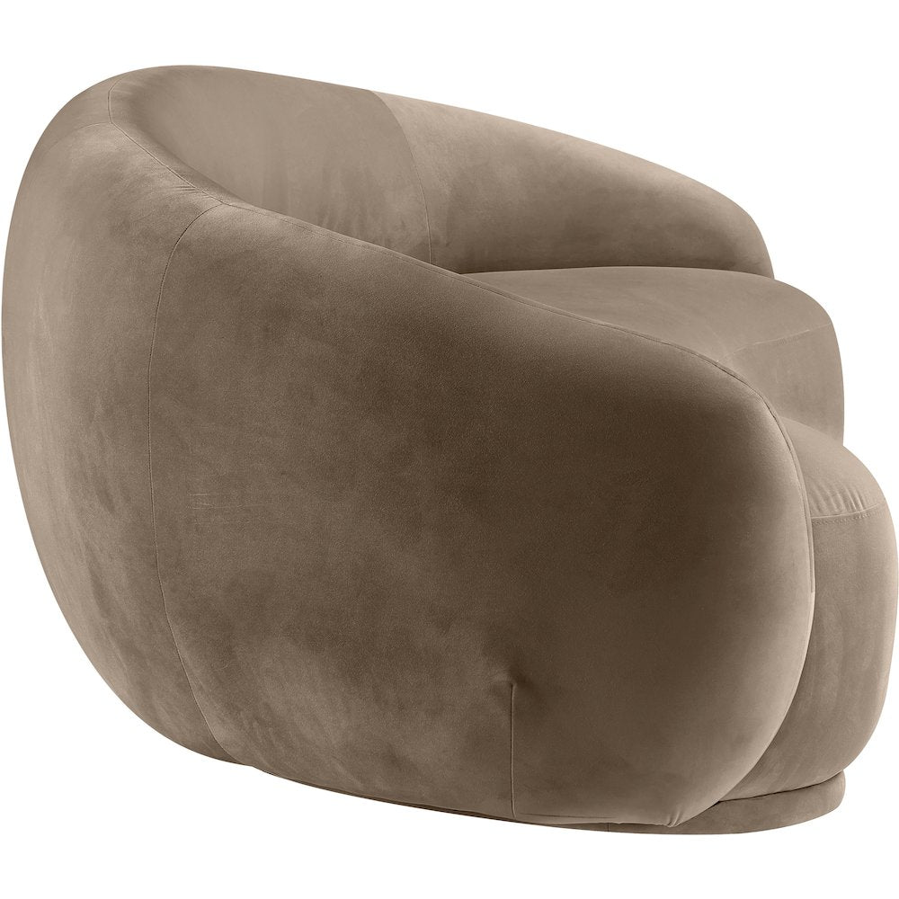 Emery 93" Taupe Velvet Upholstered Sofa
