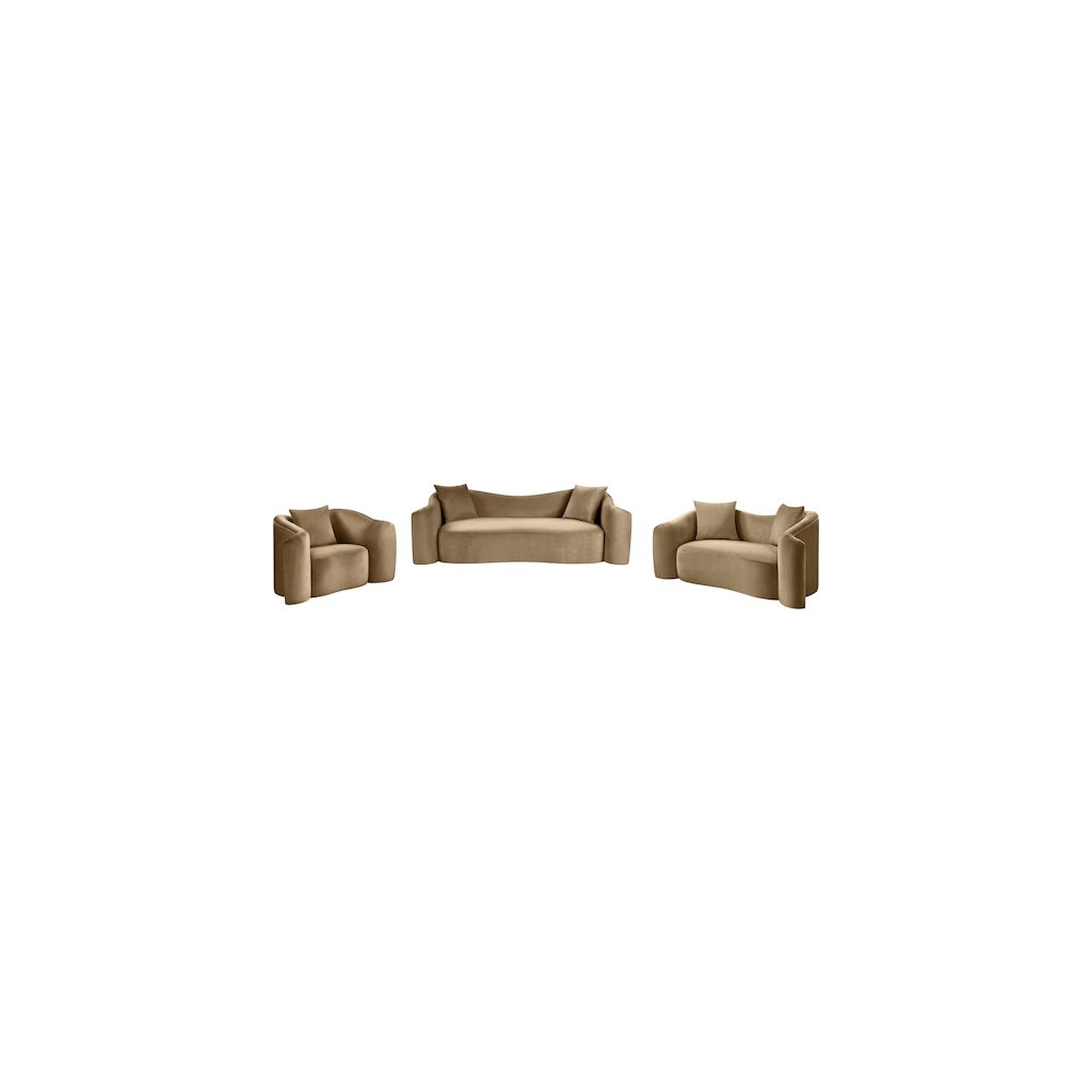 Destin Beige Velvet Loveseat