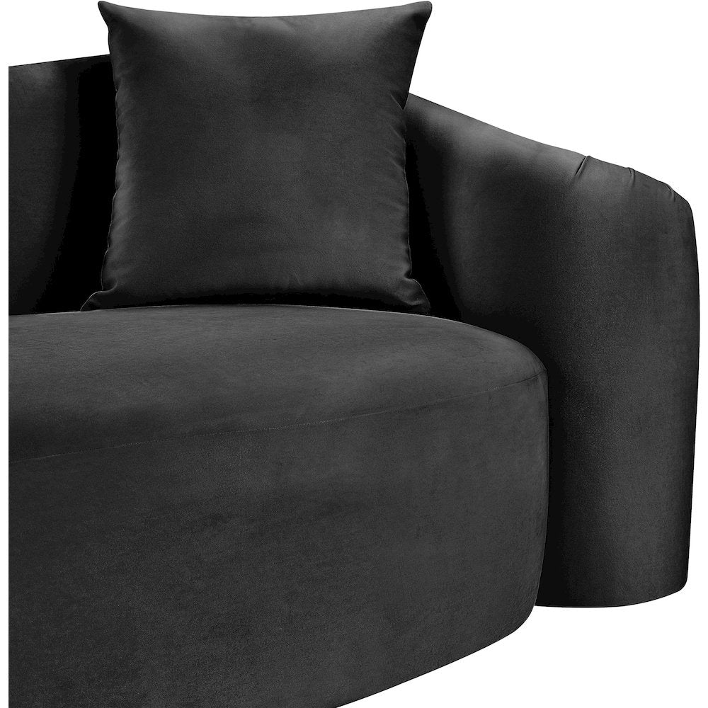 Destin Black Velvet Sofa