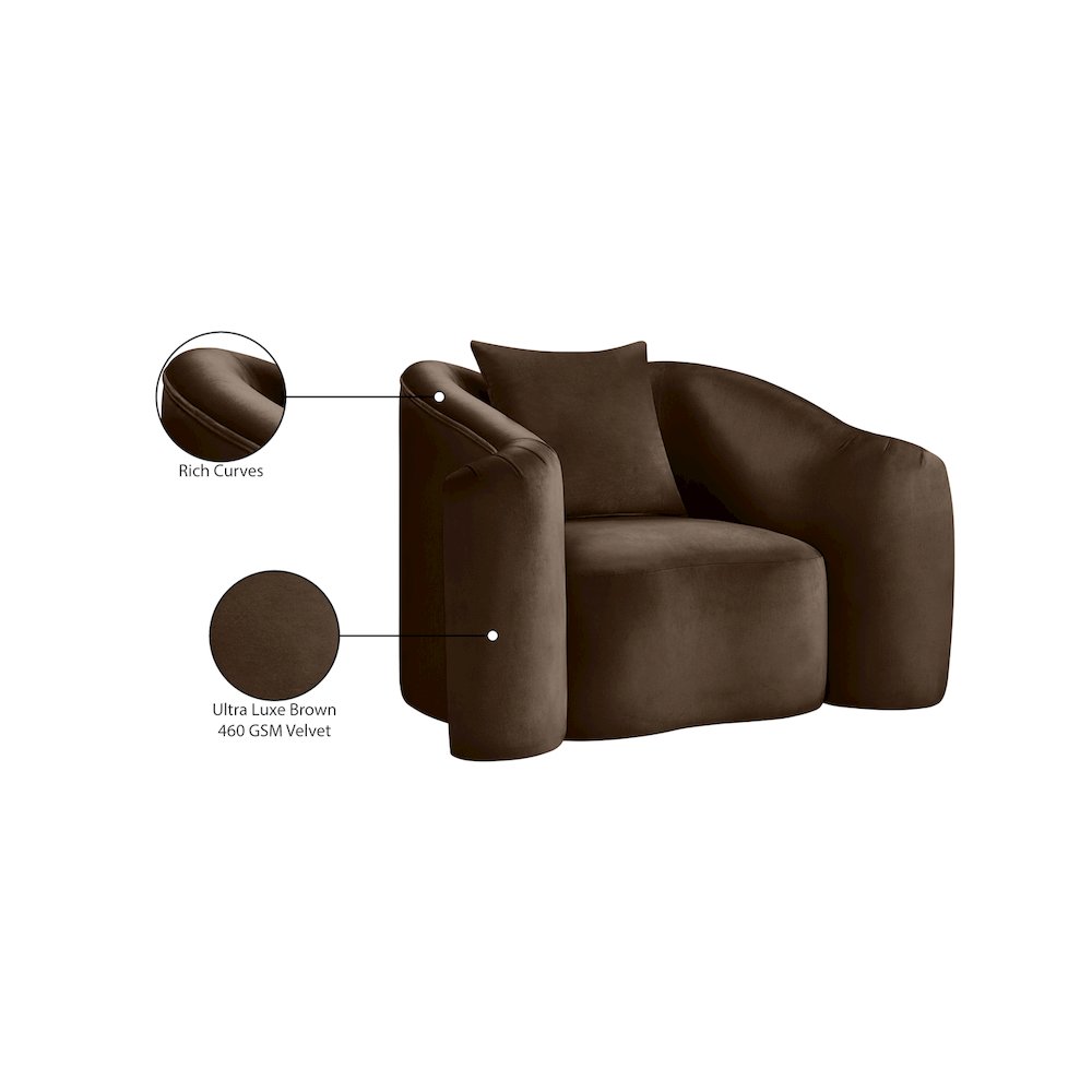 Destin Brown Velvet Chair