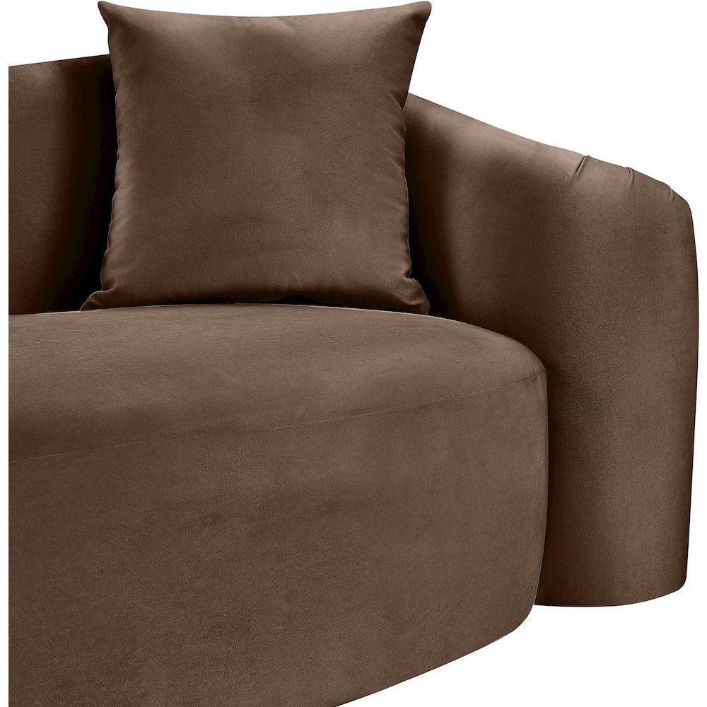 Destin Brown Velvet Sofa