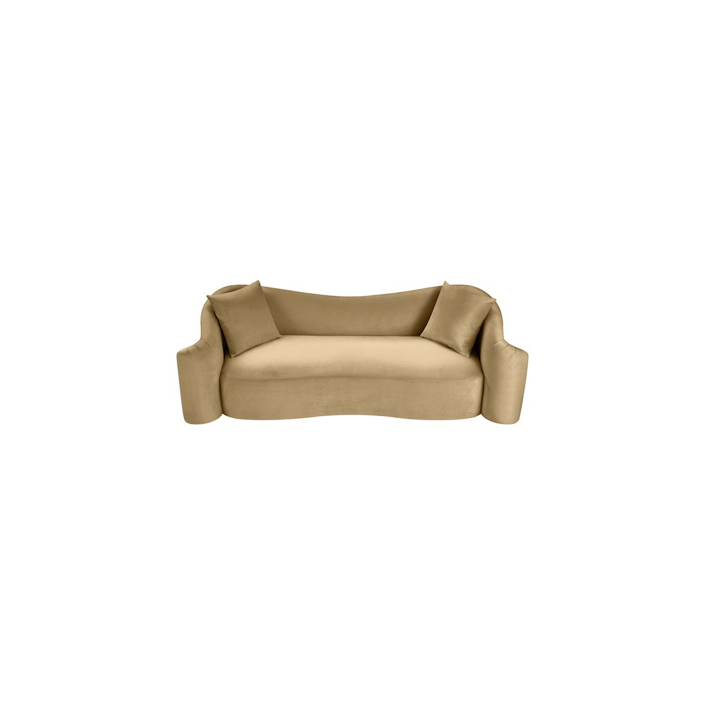 Destin Camel Velvet Sofa
