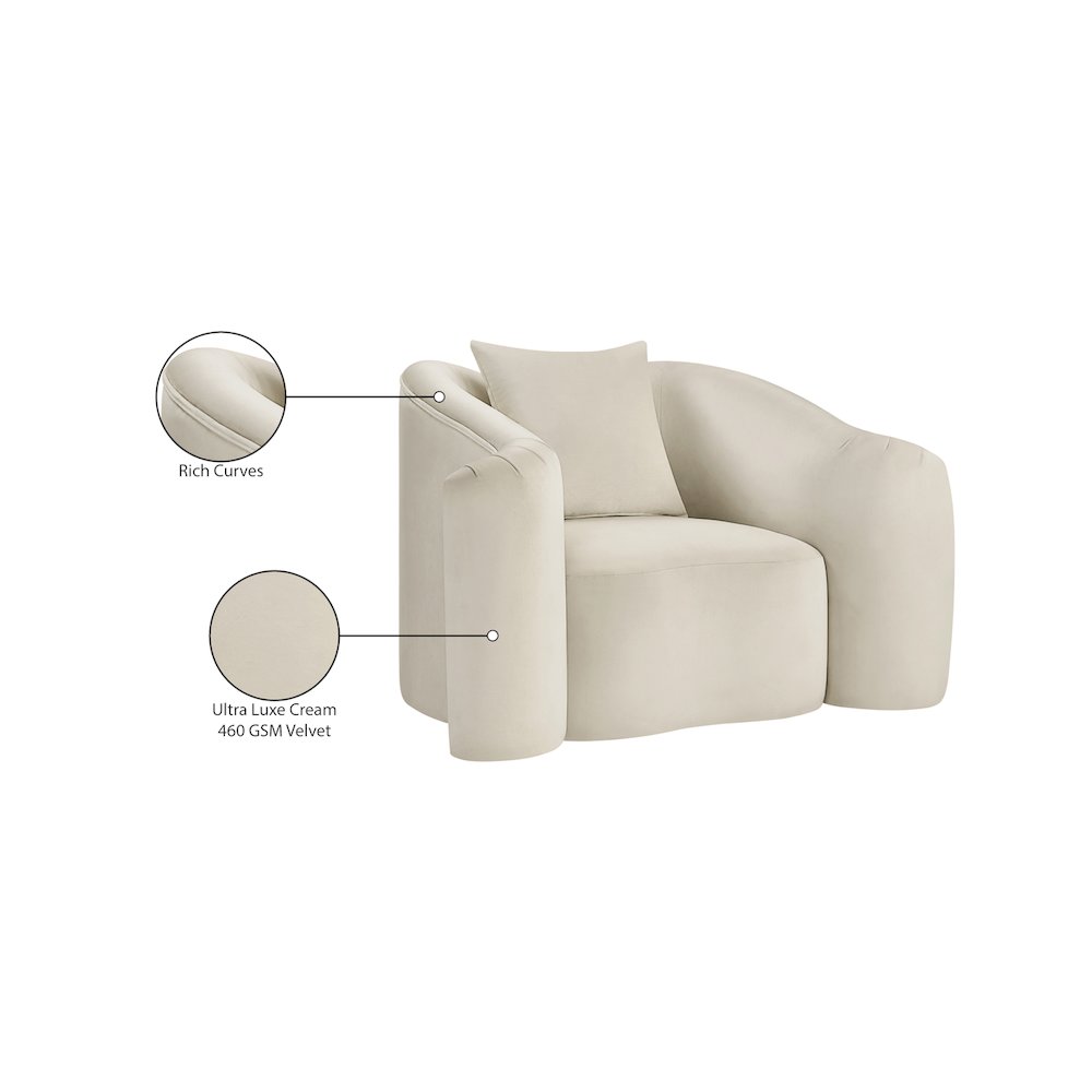 Destin Cream Velvet Chair