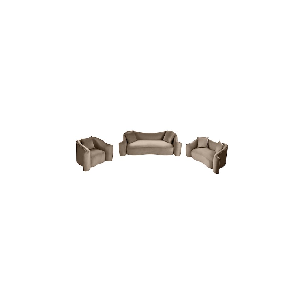 Destin Taupe Velvet Loveseat