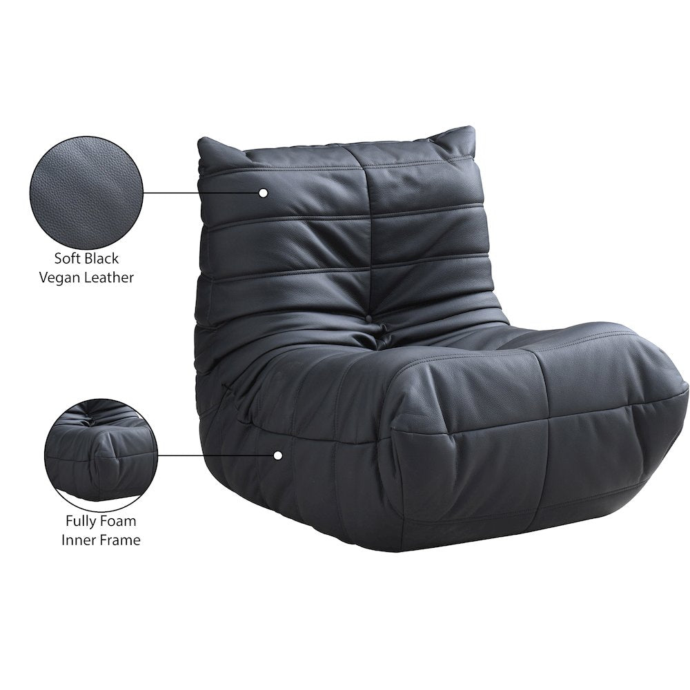 Relax Black Vegan Leather Upholstered Chair
