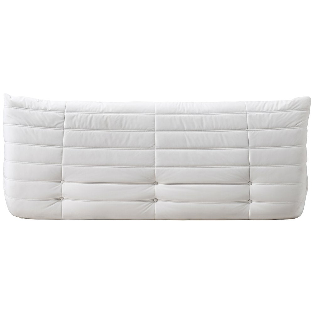 Relax 77.75" Cream Velvet Upholstered Sofa