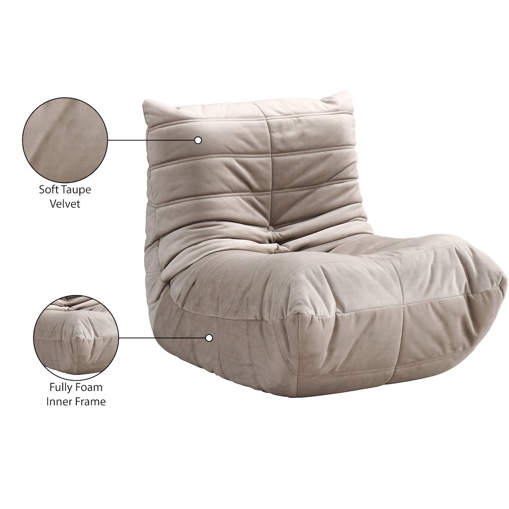 Relax Taupe Velvet Upholstered Chair