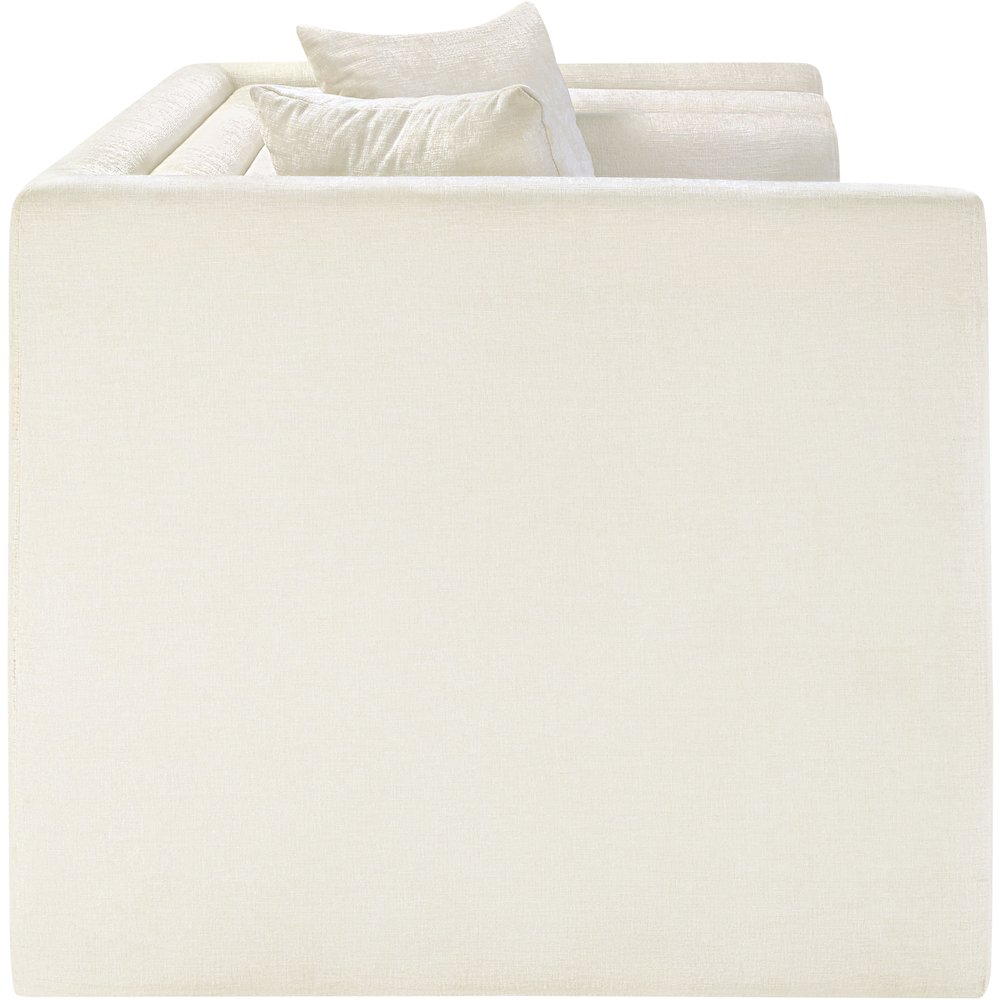 Everett Cream Chenille Fabric Loveseat