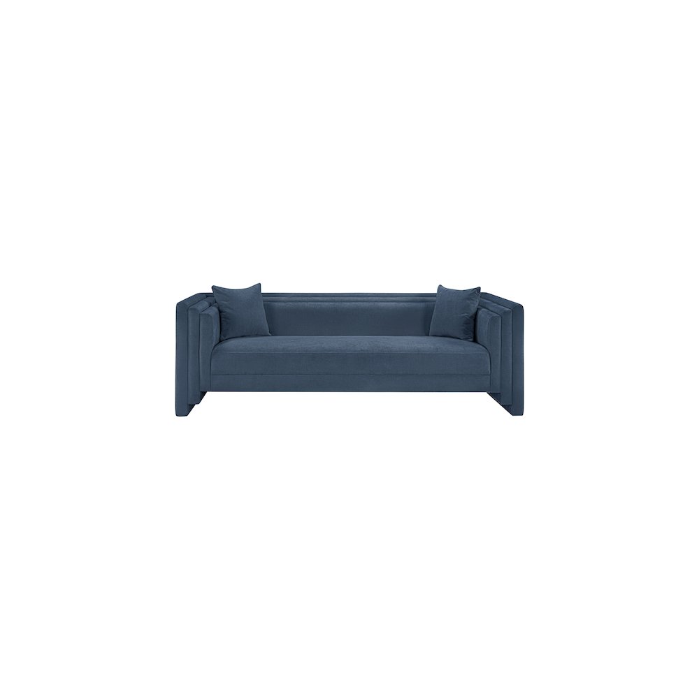 Everett Light Blue Chenille Fabric Sofa
