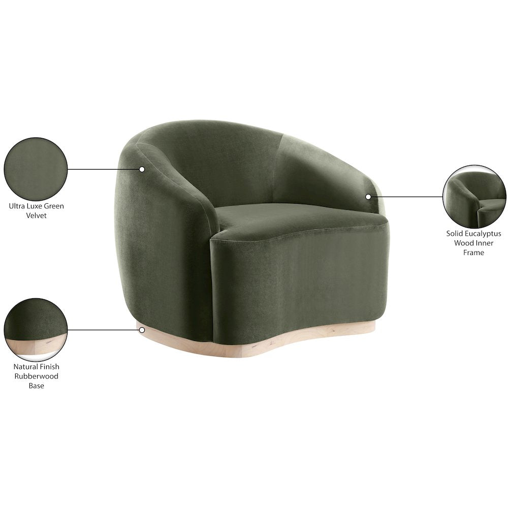 Gustavo Green Velvet Upholstered Chair