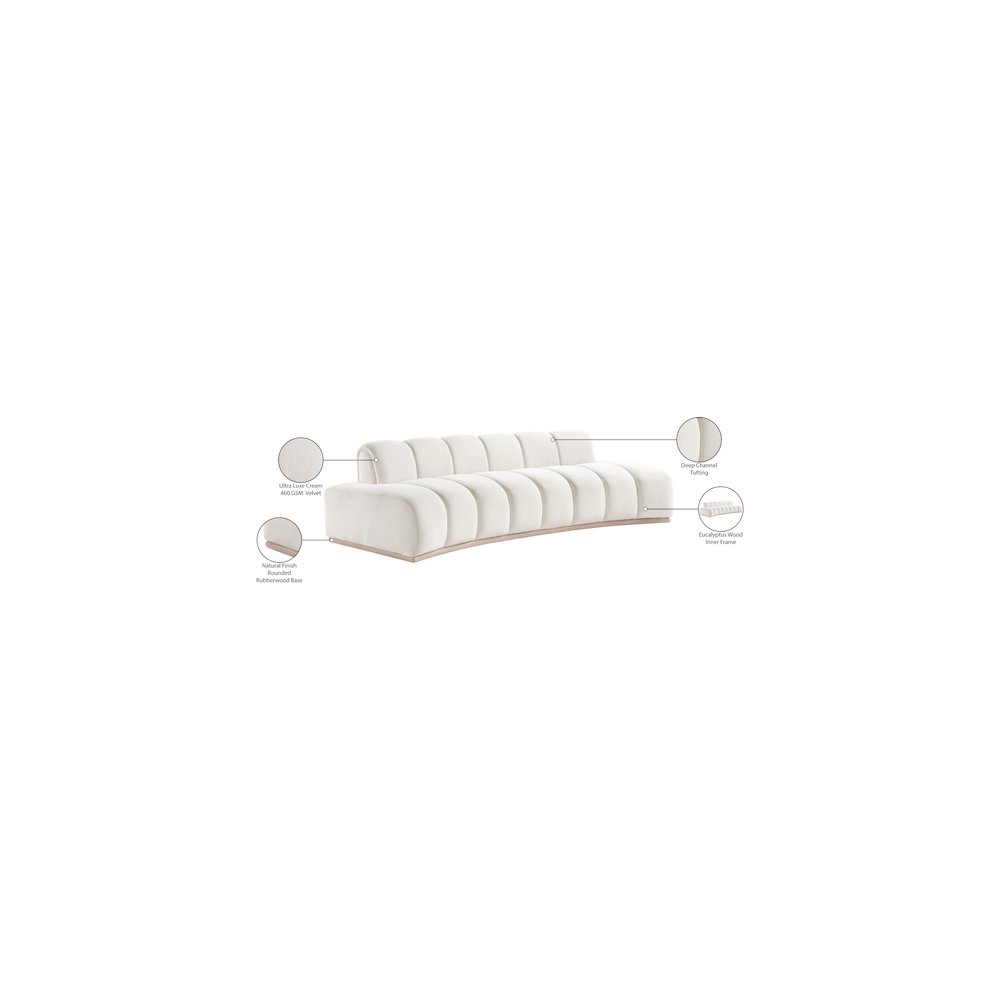 Jace Cream Velvet Sofa