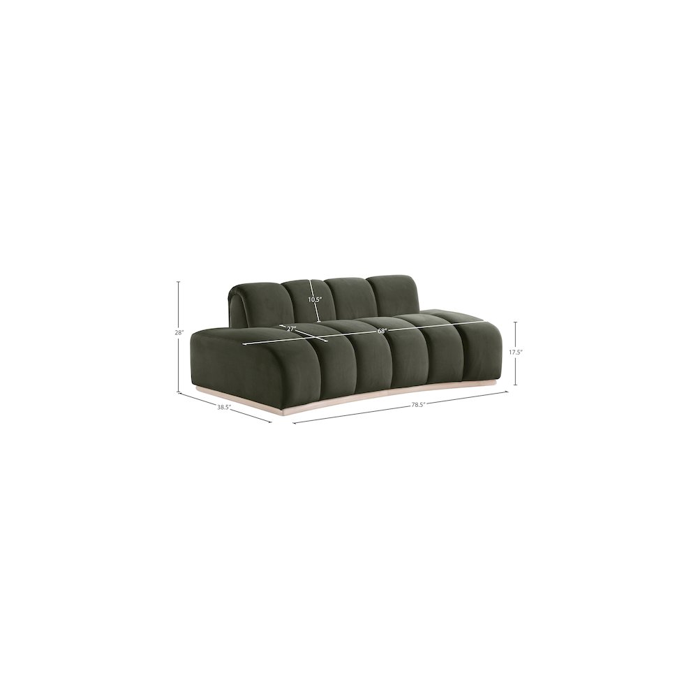 Jace Green Velvet Loveseat