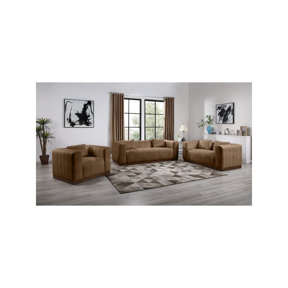 Mallina Brown Vegan Leather Chair