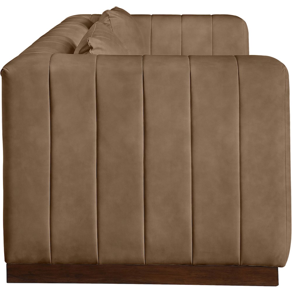 Mallina Brown Vegan Leather Sofa
