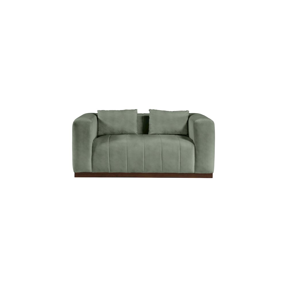 Mallina Green Vegan Leather Loveseat