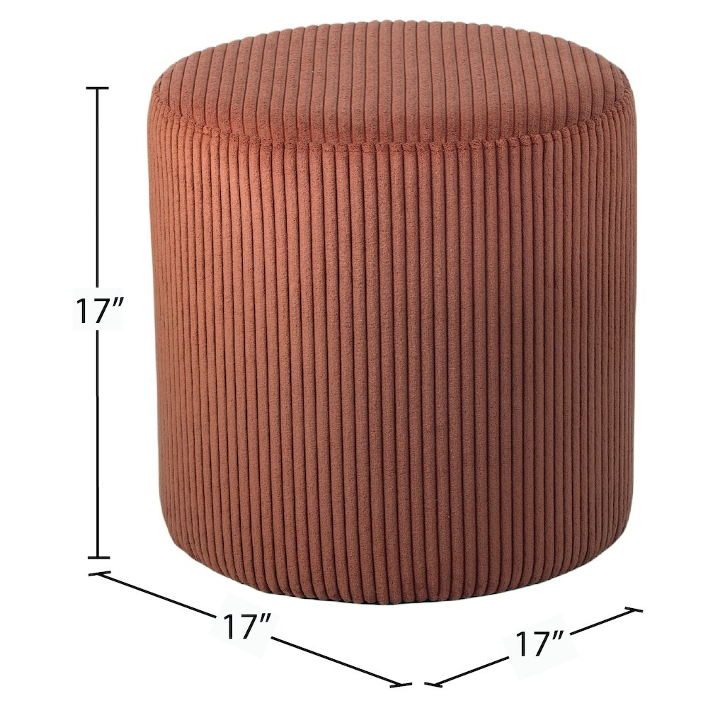 Roy Cognac Microsuede Fabric Ottoman/Stool